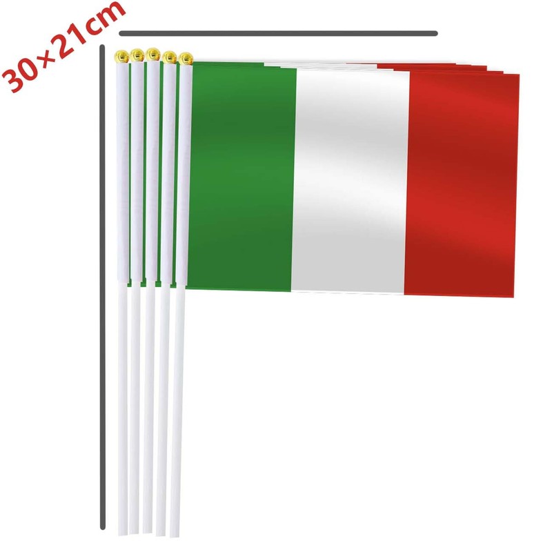 25 Pack Italy Handheld Small Flag,Mini Italians Hand Held Miniature