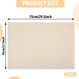 Pack of 2 Natural Linen Dough Cloth Baking Cloth Linen Cloth Bread Baking Fermentation Cloth for Bread Baking Baking Linens for Dough Preparation 48 x 36 cm Bread Baking Accessories Large Baking Linen