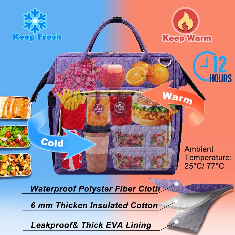 Weitars Lunch Bag for Women Cute Lunch Bag For Work,Insulated