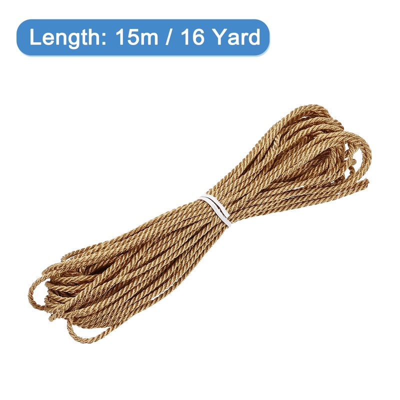 sourcing map Twisted Cord Trim, 16 Yard 2mm 3-Ply Twine
