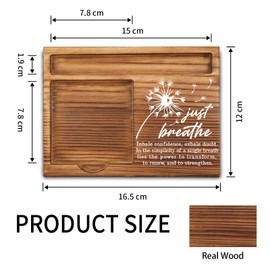 Just Breathe Sticky Note Holder with Mindfulness Quote, Relaxation Desk Gift for Women, Teens, Therapists, Self Care Affirmation Note Pad Holder ZSS90