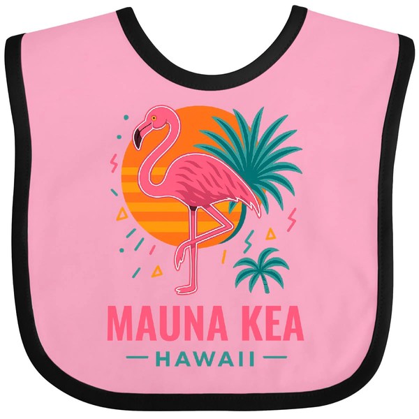 inktastic Mauna Kea Hawaii Flamingo Tropical Vibes Baby Bib Pink
