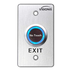 Visionis VIS-7029 Indoor Stainless Steel No Touch Infrared Request to Exit Button with Time Delay Midsize NC COM and NO Outputs