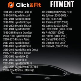 Click&Fit Windshield Washer Nozzles replacement for: Hyundai Tuscon 03-08, Accent 03-05, Elantra 99-04, Santa Fe 01-04, Kia Optima 05-08, Kia Sportage 05-10; Wiper washer sprayers Jet Kit accessories