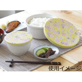有田焼 セラミック おひつ ご飯 保存 1.5合 電子レンジ対応 平蓋 桜友禅 Y056-2