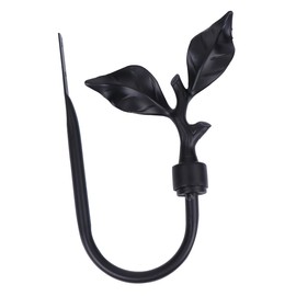 STOBAZA Metal Curtain Holdback Black Metal Curtain Tieback Hooks - Decorative Wall Mounted Holdbacks for Curtains, Drapes, Coats - Elegant Leaf Design for Living Room, Bedroom, Office
