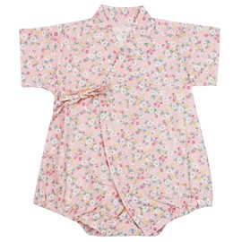 BOLDLOVO Baby Yukata, Jinbei Rompas, Boys, Girls, Summer, Festivals, Fireworks, Loungewear, Pajamas, Room Wear, Cotton, 60, 70, 80, 90, Jinbei All, Pink