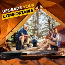 ALEVMOOM Upgraded 19.7" Collapsible Stool with Thickened Cushion, Telescoping Stool Foldable for Adults, 1000lbs Max Weight, Heavy Duty Portable Chair for Outdoor Travel&Camping