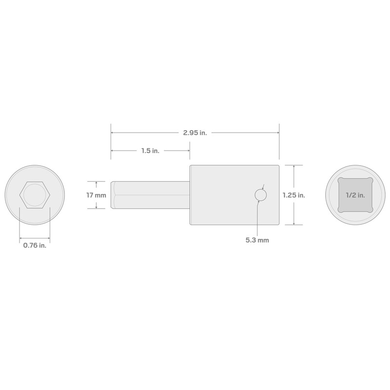 TEKTON 1/2 Inch Drive x 17 mm Hex Impact Bit