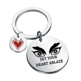CYTING Anime Manga Inspirational Gift Set Your Heart Ablaze Keychain Fire Flame Slayer Anime Character Jewelry Cosplay Gift