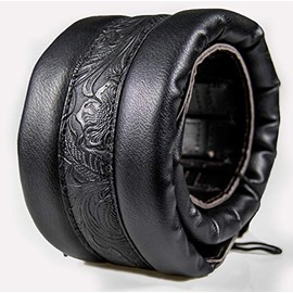 Neoprene Leather Guitar Strap 3.4'' With Carbon Buckle, Leather Top & Back Soft For Bass, Electric Acoustic Guitar