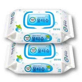 Clean Nara Peppermint Wipes Cap Type 70 sheets x 20 packs / 깨끗한나라 페퍼민트 물티슈 캡형 70매 x 20팩