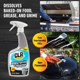 CLR Brands Grill Cleaner and Degreaser Spray, 26 oz. Bottle, BBQ Cleaner Removes Burnt Food, Grease and Grime from Grates and Racks, Pellet and Electric Smokers