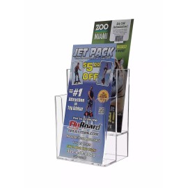 marketing holders Multi 2 Pocket Tri Fold Rack 2 Tier 4”W Brochure Holder Counter or Wall