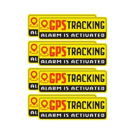 HMDZMR GPS Tracking Sticker 8Pcs Self Adhesive GPS Sticker 3.6 x 1.2 Inch GPS Tracker Alarm is Activated Sticker for Car Motorcycle Bike Truck Trailer Vehicle Safety Bumper