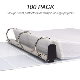 Samsill Sheet Protectors, Acid Free & Archival Safe, 8.5 x 11 Inches, Top Load (Non-Glare, Heavyweight 100 Pack)