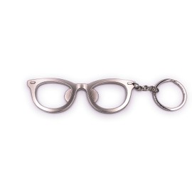 H-Customs Glasses with Bottle Opener Keyring Special Metal Pendant Silver