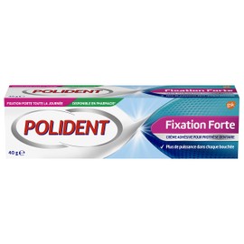 Polident Crema fissativa Forte per tutto il giorno, per protesi dentali parziali o complete, gel crema fissativa, 40 g