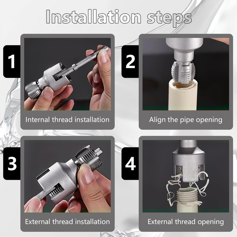 Integrated Internal & External Pipe Threading Tool, Pipe Thread Cutting
