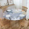 Fiokroo Marble Tablecloth with Elastic Edge, Round Table Cloth Marbling