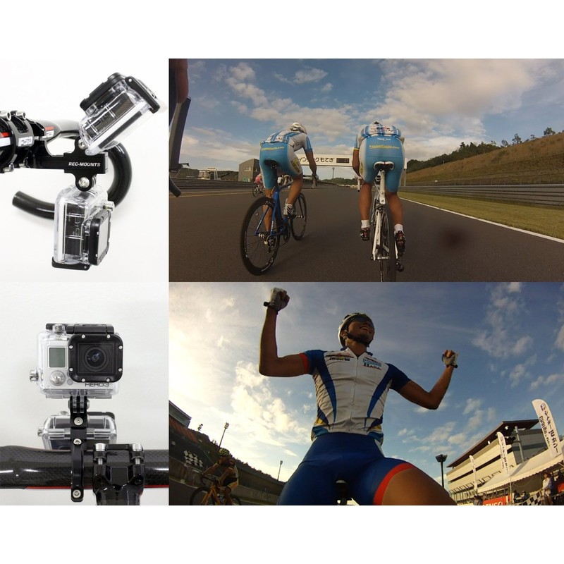 [レックマウント] バーマウントダブル 【REC-B31】Double Bar mount for ゴープロ HEROシリーズカメラ ライト用 2デバイス向け