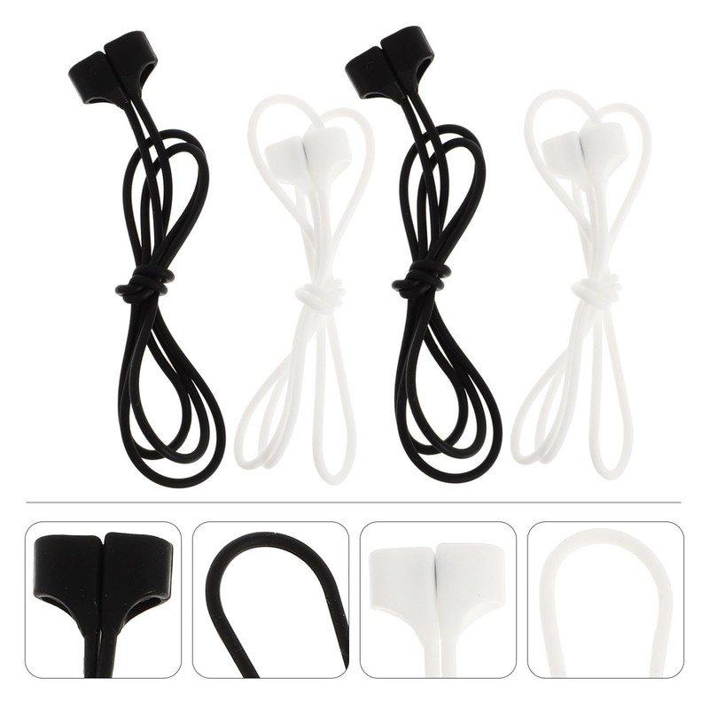 TEHAUX 4Pcs Portable Lost Hanging Rope for Earphones Magnetic Suction