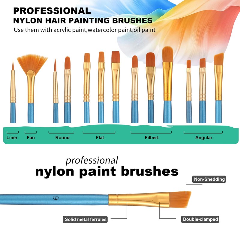 AOTEMOON Watercolor Paint Set with Portable Wood Easel and Art