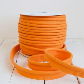 Craft Cult Large 19mm Wide Plain Piping Bias Binding Piped Trim - 25 Metre Roll (19 - Tangerine Orange)