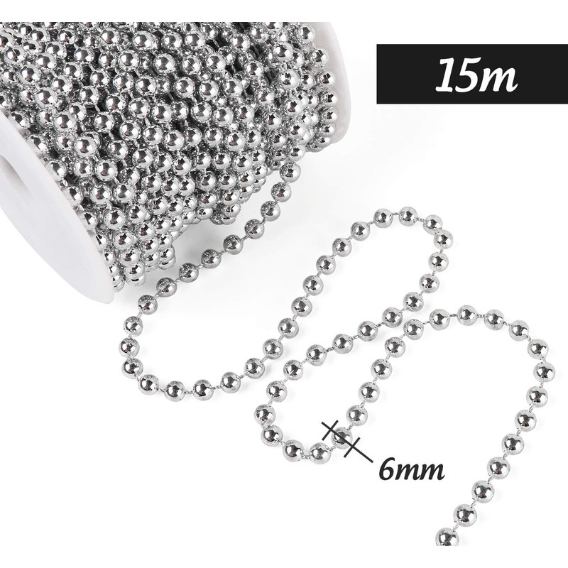 Anstore 15M Christmas Bead Chain, Christmas Bead Garlands for Christmas