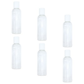 MYOC Transparent Bottle with Flip Top 200 ml/6.7 Oz Empty Bottle Refillable Reusable Cosmetic Containers for Lotion Shampoo Massage Oils Outdoor Camping Travel (Pack of 6)