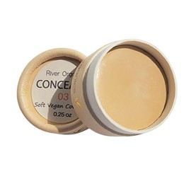 River Organics Zero-Waste Concealer | Gentle Sensitivei Skin Toxic-Free Formula | Vegan & Eco-friendly Compostable Jar | Under-eye and Uneven Skin-tone coverage (03 - Medium Light with Yellow Undertones) 0.25 oz