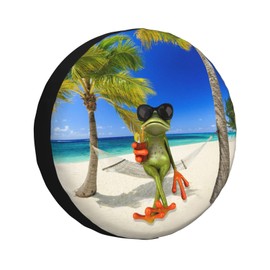Funny Frog Spare Tire Cover Trailer Tire Covers Weatherproof Wheel Protector Fit for Rv Trailer Truck Travel Trailers Accessories 14 inch Wheel Funny Frog