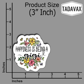 (3Pcs) Happiness is Being A Gigi Sticker, Pretty Mom Mama Decal, Celebrate Your Mom Gigi Love, Gifts for Grandma Decoration Book Laptop Phone Waterproof Vinyl Water Bottle Gifts Christmas 3 Inch