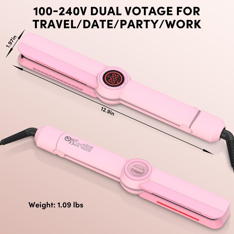 GLOBLWING Flat Iron Hair Straightener Professional 3D Floating Ceramic Plates