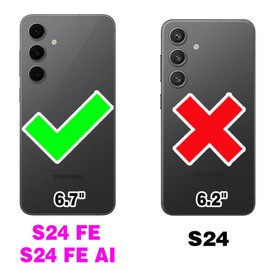 Asuwish Phone Case for Samsung Galaxy S24 FE 5G, Compatible with Magsafe Magnetic, Translucent Matte Anti-Fingerprint Back, Military Grade DropProof Protective Cell Cover S 24 EF AI S24FE 24S Purple