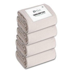 TOALLA_DROPCLOTH_6X9_Natural for Painting (Size 6x9 Pack of 4) Pure Cotton Painters Drop Cloth for Painting, Furniture & Floor Protection - All Purpose Thick Canvas tarp with Double Stitched Edges