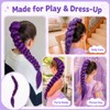 Purple Braided Ponytail Pre-Braided Synthetic Hair 30Inch Easy Tie-on