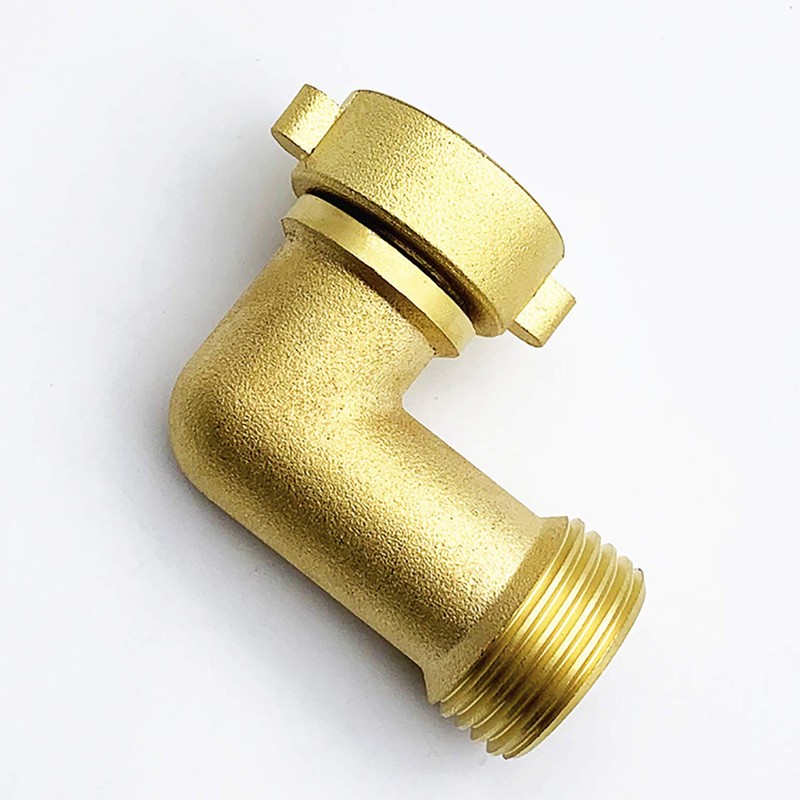 2 Pack Brass Garden Hose Elbow Connector, 90 Degree Solid