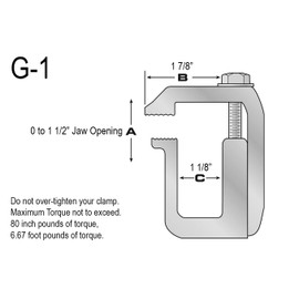GCi STRONGER BY DESIGN G-1 Clamp for Truck Cap/Camper Shell Black Powder Coated. Made with Structural Aluminum to Ensure Quality and Strength. (2)