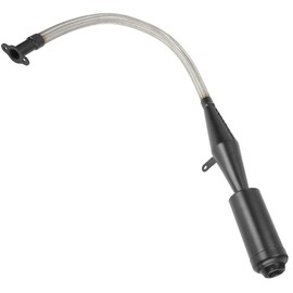 FVRITO Stainless Steel Flexible Exhaust Muffler Pipe Silencer Gasket for 2 Stroke 49cc 60cc 66cc 80cc 100cc Engine Gas Motorized Bicycle Motor Bike Black