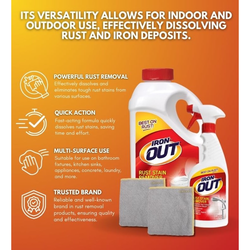Iron Out Rust Remover Spray 16 oz + 28 oz