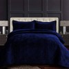 Tribeca Living Oversized Velvet Quilt, 3-Piece Queen Bed Set, 260GSM
