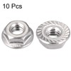 TOP-VIGOR 1/4-20" Serrated Flange Hex Lock Nuts, 10Pcs 304 Stainless