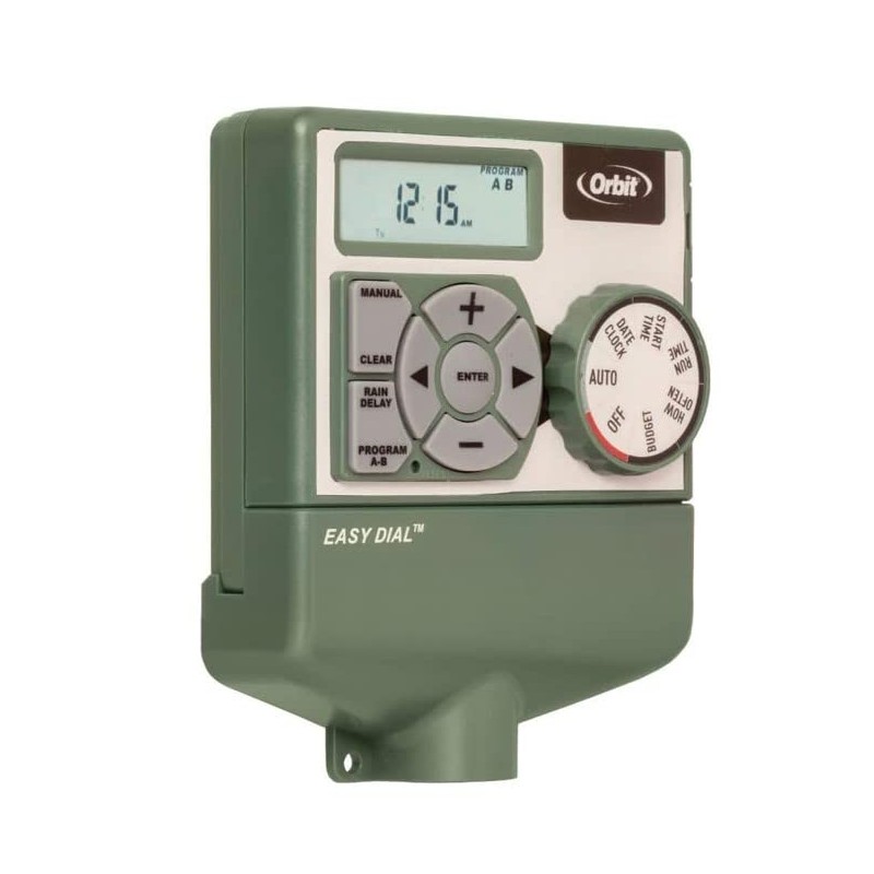 Orbit 57596 Easy Dial 6-Station Indoor Sprinkler Controller, Green