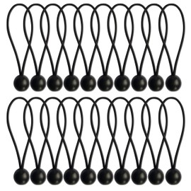 Bungee Cords Set of 20 Pieces – 8 Inch Multifunctional Bungee Straps – Reusable Elastic Tarp Rope Ties – Heavy Duty Durable Construction – Ideal for Tents, Tarpaulin, Flag Poles. Set by MYPURECORE