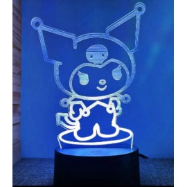 Unbranded Kuromi Night Light Led Colorful Illusion Lamp Touch Switch For Desk Kids Gift