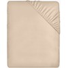 Utopia Bedding Fitted Sheet Double, Beige - Deep Pocket 14