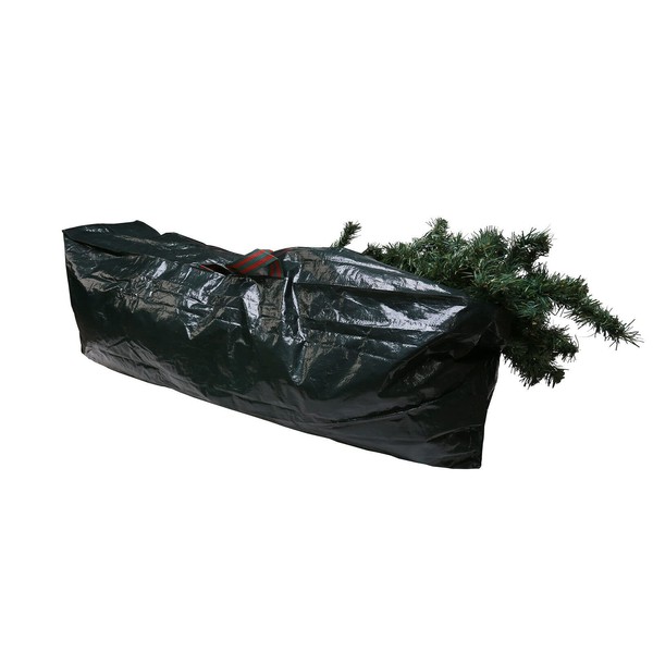 Qualtex Green Christmas Tree Storage Bag - Heavy Duty Plastic Bag Up to 7ft Tall Xmas Tree 120 x 25 x 43 centimetres