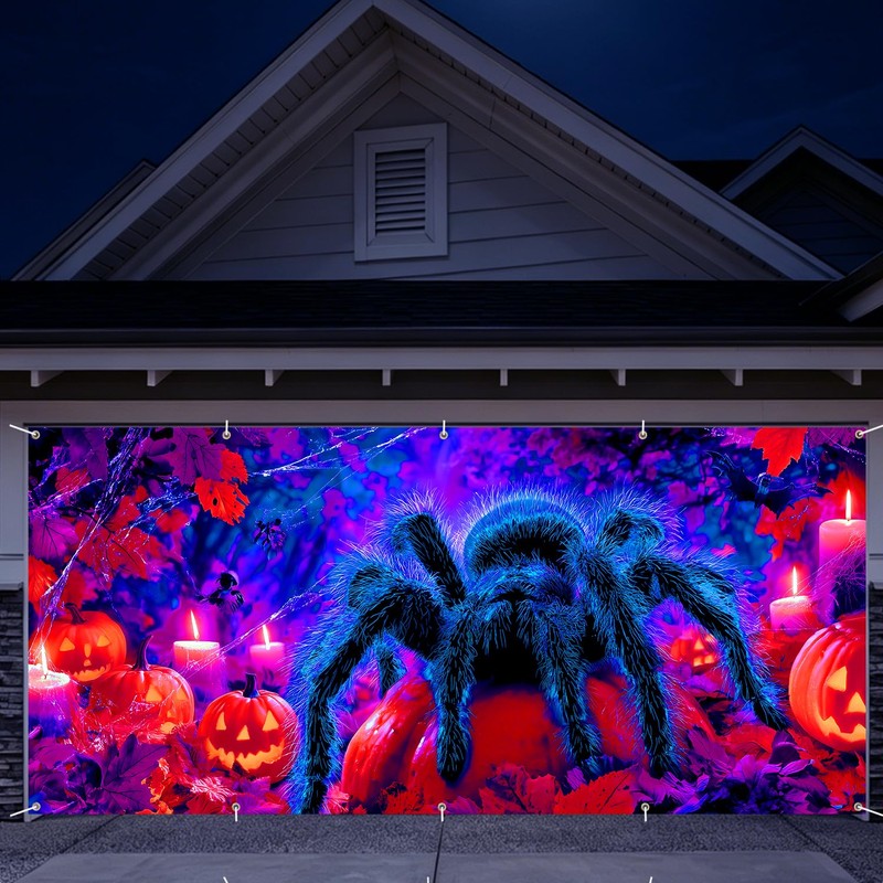 7 x 16 ft Giant Spider Halloween Garage Door Decorations