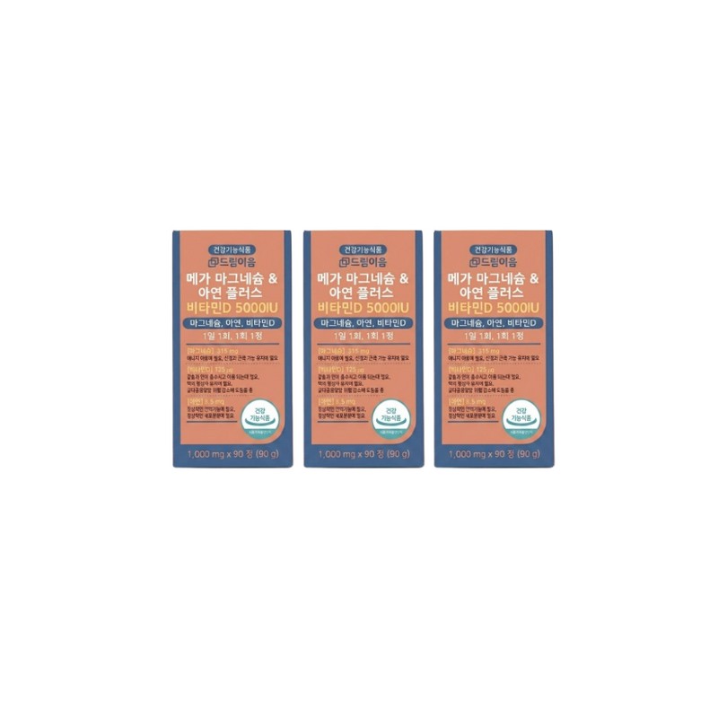 드림이음 High-content Mega Magnesium Zinc Plus Vitamin D 5000IU 90